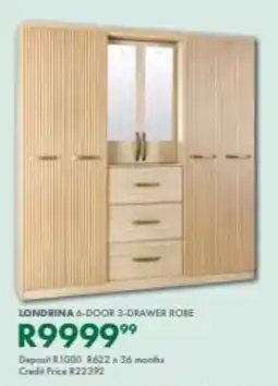 Beares Londrina 6-door 3-drawer robe offer