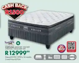 Beares Slumberland fortuna memory pocket springs 152cm bed set offer