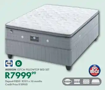 Beares Sealy merion 137cm pillowtop bed set offer
