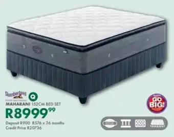 Beares Slumberland maharani 152cm bed set offer