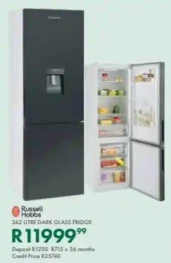 Beares Russell hobbs dark glass fridge offer