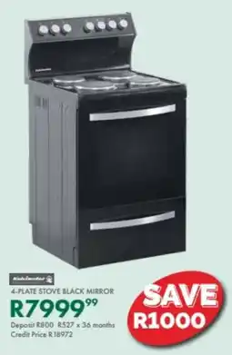 Beares Kelvinator 4-plate stove black mirror offer
