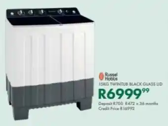 Beares Russel hobbs twintub black glass lid offer