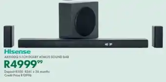 Beares Hisense ax5100q 5.1ch dolby atmos sound bar offer