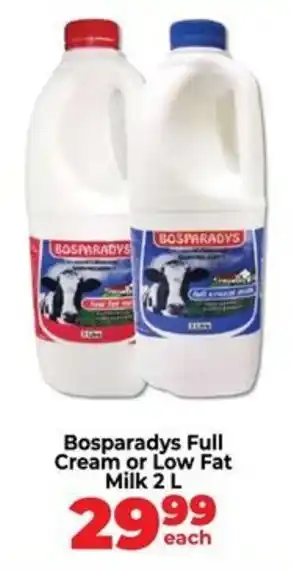 Food Lover's Market Bosparadys Full Cream or Low Fat Milk offer