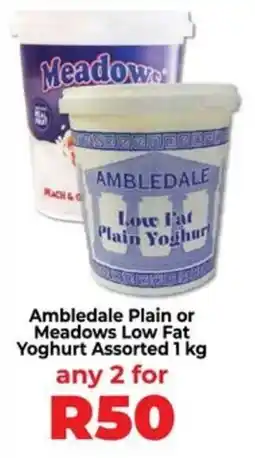 Food Lover's Market Ambledale Plain or Meadows Low Fat Yoghurt Assorted offer