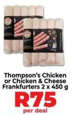 Food Lover's Market Thompson's Chicken or Chicken & Cheese Frankfurters offer