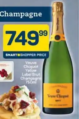 Pick n Pay Veuve Clicquot Yellow Label Brut Champagne 750ml offer