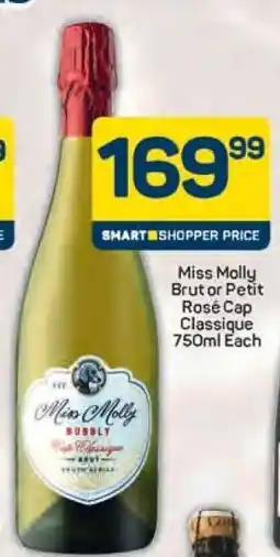 Pick n Pay Miss Molly Brut or Petit Rosé Cap Classique 750ml Each offer