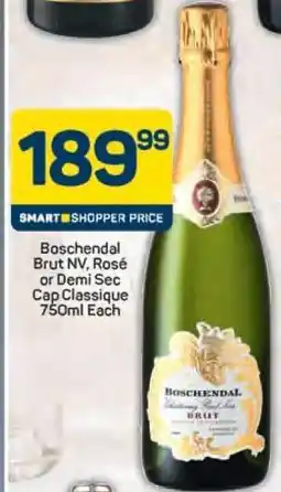 Pick n Pay Boschendal Brut NV, Rosé or Demi Sec Cap Classique 750ml Each offer