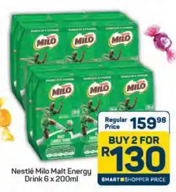 Pick n Pay Nestlé Milo Malt Energy Drink 6 x 200ml offer