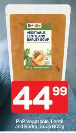 Pick n Pay PnP Vegetable Lentil and Barley Soup 600g offer