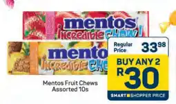 Pick n Pay Mentos Fruit Chews Assorted 10s offer