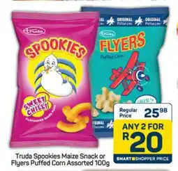 Pick n Pay Truda Spookies Maize Snack or Flyers Puffed Corn Assorted 100g offer