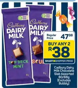 Pick n Pay Cadbury Dairy Milk Chocolate Slab Assorted 80/88g (Excludes Bubbly) offer