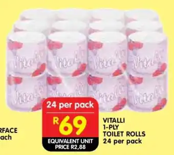 Shoprite VITALLI 1-PLY TOILET ROLLS offer