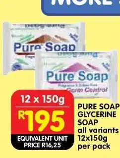 Shoprite PURE SOAP GLYCERINE SOAP offer