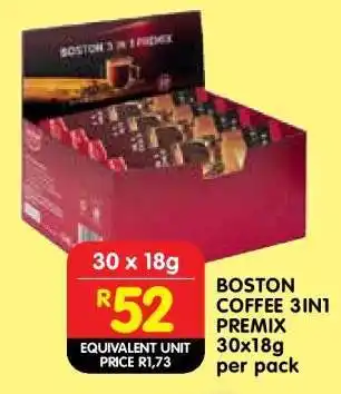 Shoprite BOSTON COFFEE 3IN1 PREMIX offer