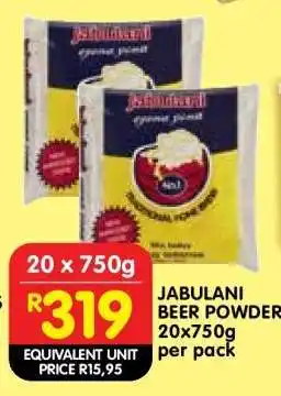 Shoprite JABULANI BEER POWDER 20x750g per pack offer