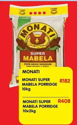 Shoprite MONATI SUPER MABELA PORRIDGE 10kg offer