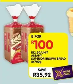 Shoprite ALBANY SUPERIOR BROWN BREAD 8x700g offer