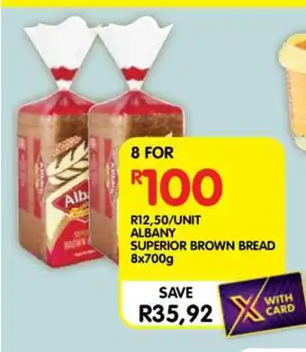 Shoprite ALBANY SUPERIOR BROWN BREAD 8x700g offer