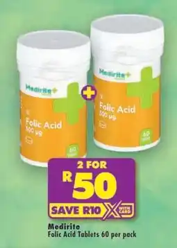 Shoprite Medirite Folic Acid Tablets 60 per pack offer