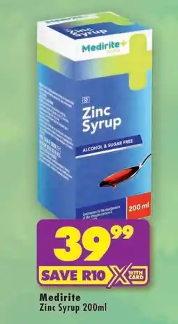 Shoprite MEDIRITE ZINC SYRUP 200ml offer