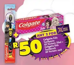 Shoprite Colgate Kids Toothpaste All Variants 50ml + Colgate Kids Toothbrush All Variants each offer