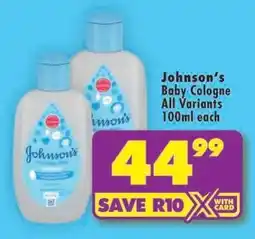 Shoprite Johnson’s Baby Cologne All Variants 100ml each offer