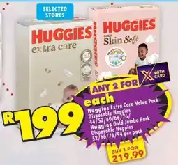 Shoprite Huggies Extra Care Value Pack / Huggies Gold Jumbo Pack offer
