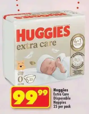 Shoprite Huggies Extra Care Disposable Nappies 25 per pack offer