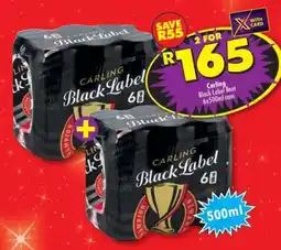 Shoprite CARLING BLACK LABEL BEER 6x500ml cans offer