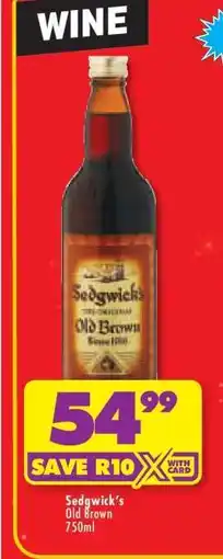 Shoprite Sedgwick's Old Brown 750ml offer