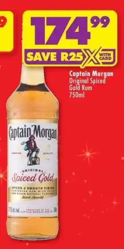 Shoprite CAPTAIN MORGAN ORIGINAL SPICED GOLD RUM 750ml offer