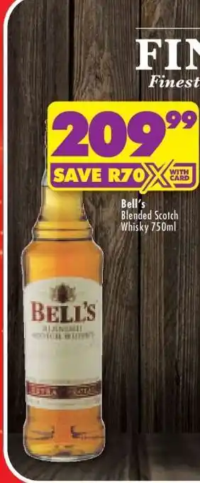Shoprite BELL'S BLENDED SCOTCH WHISKY 750ml offer