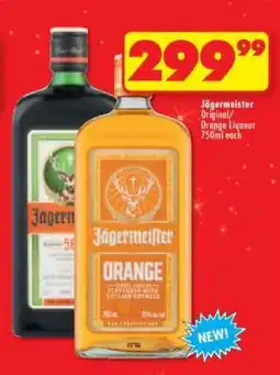 Shoprite JÄGERMEISTER ORIGINAL/ORANGE LIQUEUR 750ml each offer