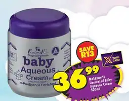 Shoprite Reitzer's Unscented Baby Aqueous Cream 500ml offer
