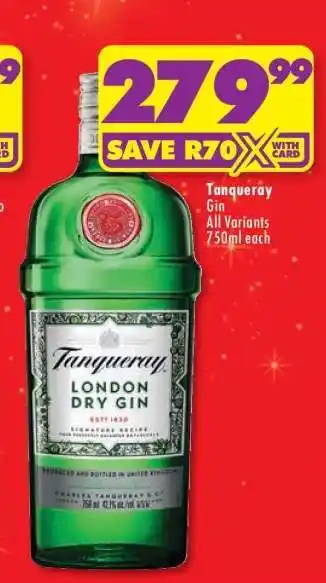 Shoprite Tanqueray Gin offer