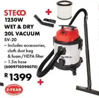 Build It Steco 1250w wet & dry vacuum offer