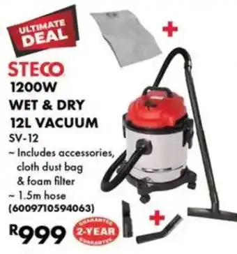 Build It Steco 1200w wet & dry vacuum offer