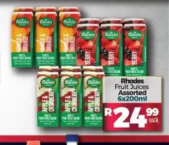 Rhode Fruit Juices Assorted 6x200ml