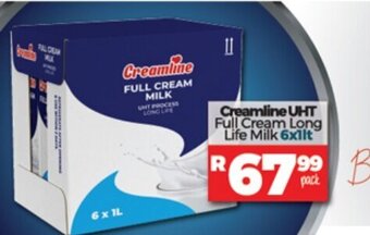 Take 'n Pay Creamline UHT Full Cream Long Life Milk 6x1lt offer