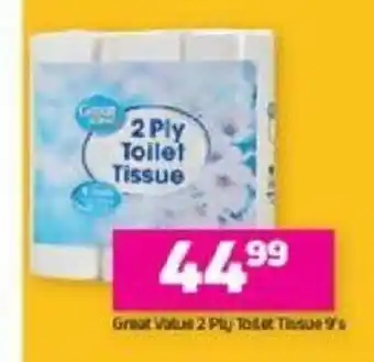 Game Great Value 2 Ply Toilet Tissues 9's offer