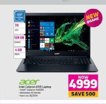Game Acer - Intel Celeron A115 Laptop offer