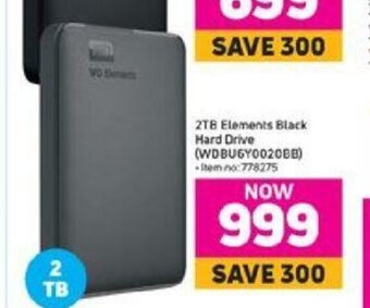 Game WD - 2TB Elements Black Hard Drive (WDBU6Y0020BB) offer
