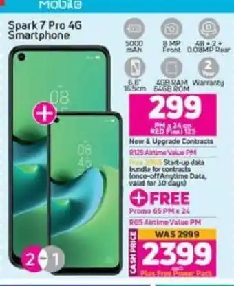 Game Tecno Spark 7 Pro 4G Smartphone offer