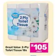 Game Great Value 2 Ply Toilet Tissue-18s offer