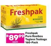 Game Freshpak Pure Rooibos Tagless Teabags 160 Pack offer