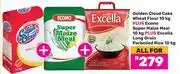 Game Golden Cloud Cake Wheat Flour 10Kg+Econo Super Maize Meal 10Kg+Excella Long Grain Parboiled Rice 10K offer